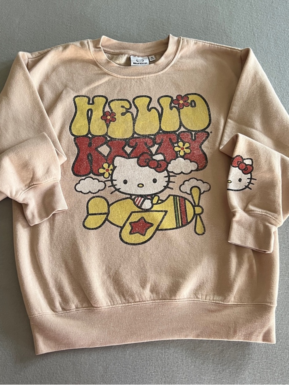 Hello Kitty Cream Sweatshirt with Yellow & Red Graphic